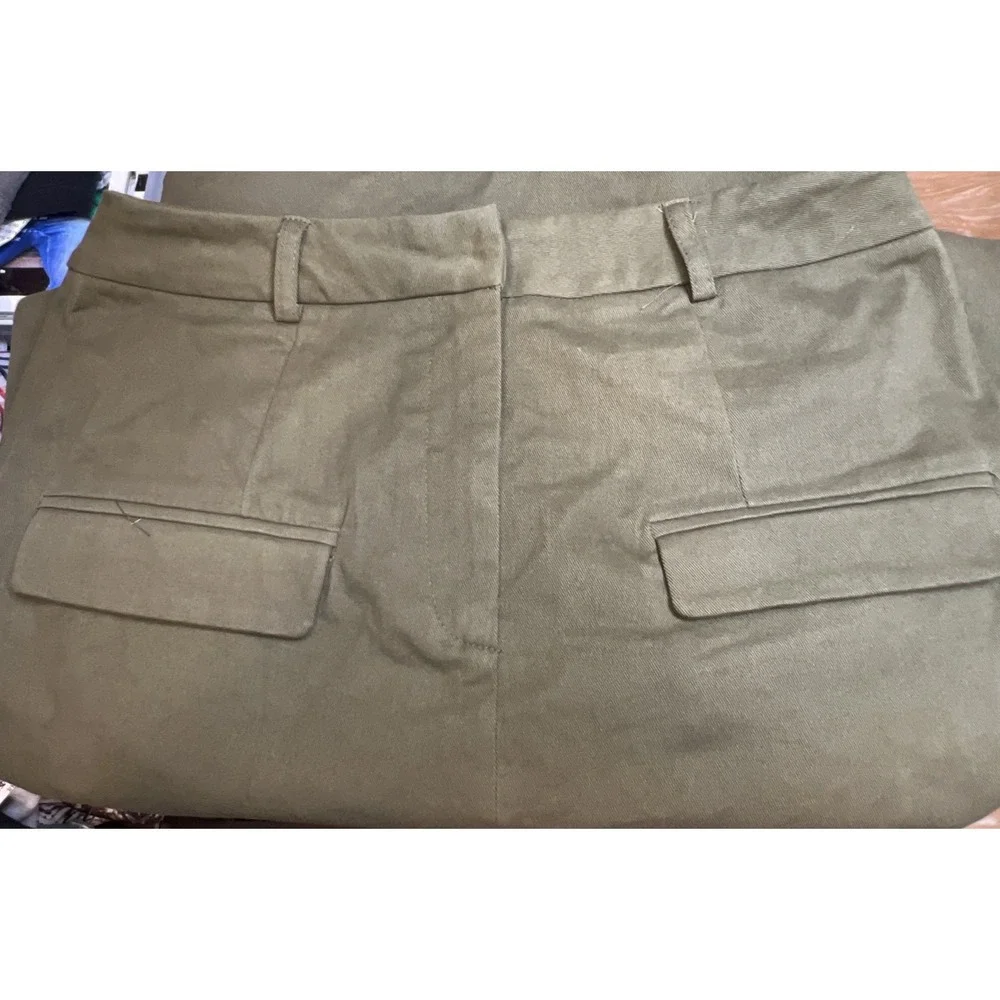 BTFBM‎ Women's Pencil Skirt Olive Green Size M Cotton Stretch Midi NWT